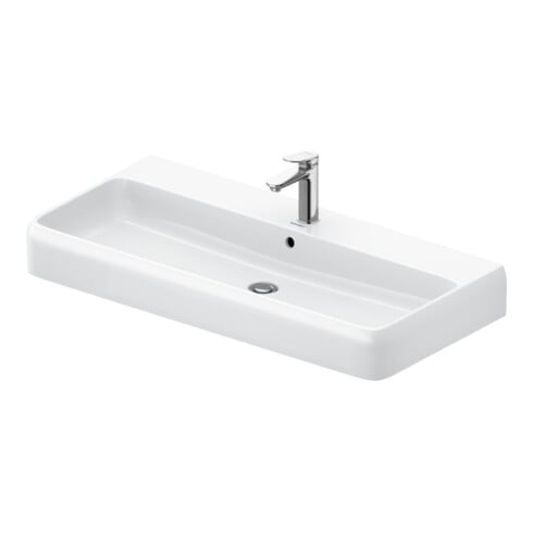 Duravit Waschtisch Qatego 100x47cm, we hgl, m Hahnl., ÜL, Hahnloch