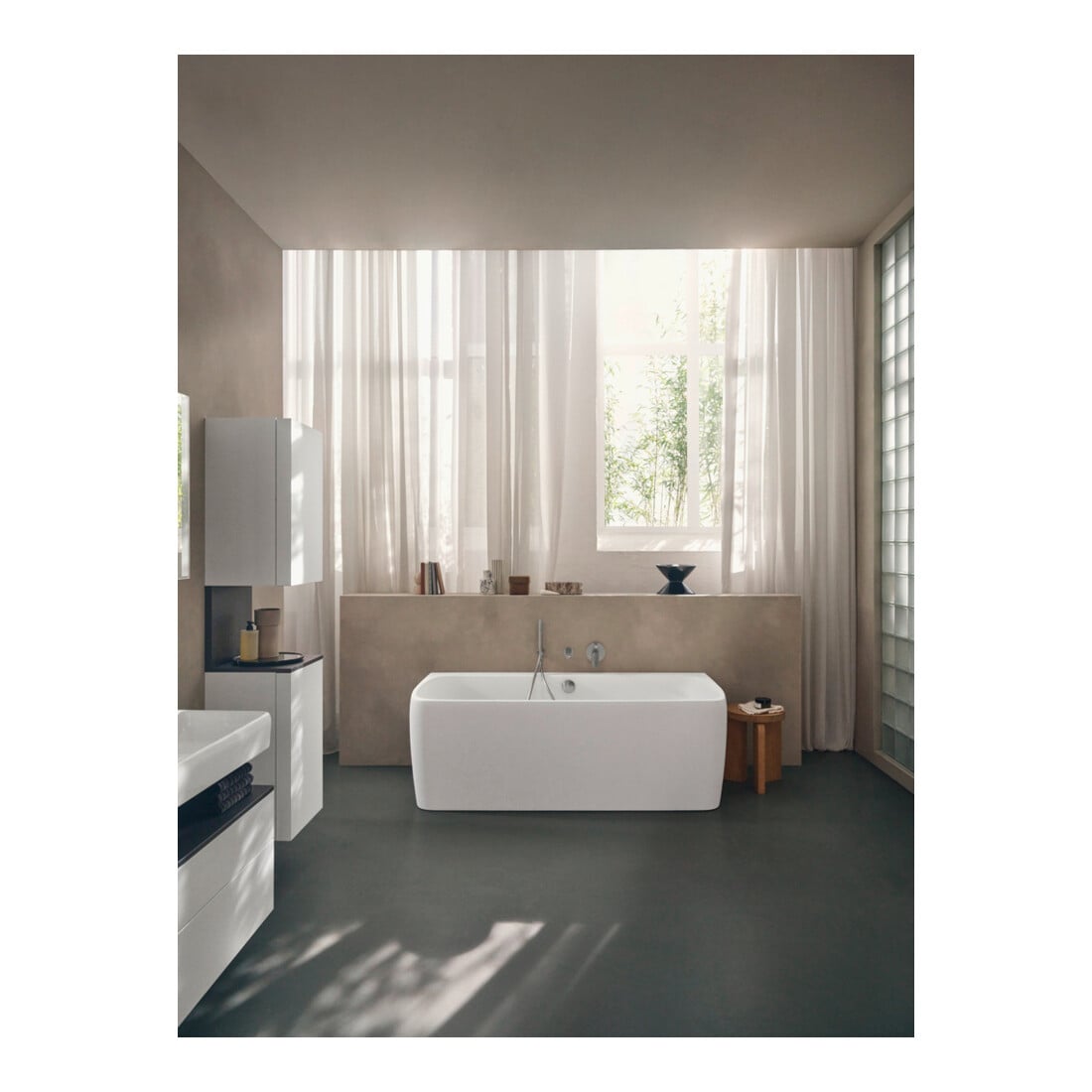 Duravit Waschtisch Qatego 100x47cm, we hgl, m Hahnl., ÜL, Hahnloch