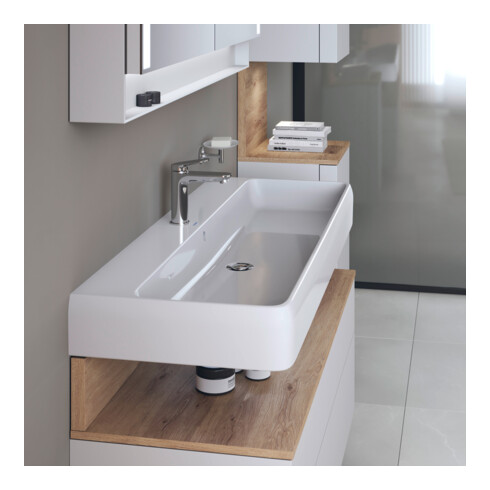 Duravit Waschtisch Qatego 120x47cm, m Hahnl., ÜL, Hahnloch, we hgl