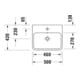 Duravit Waschtisch Qatego 50x42cm, we hgl, m Hahnl., ÜL, Hahnloch