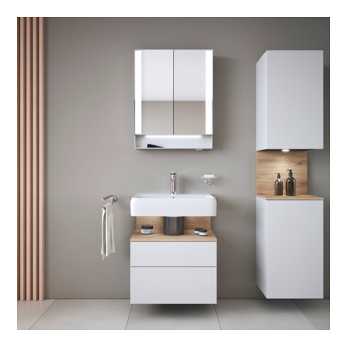 Duravit Waschtisch Qatego 60x47cm, we hgl, m Hahnl., ÜL, Hahnloch