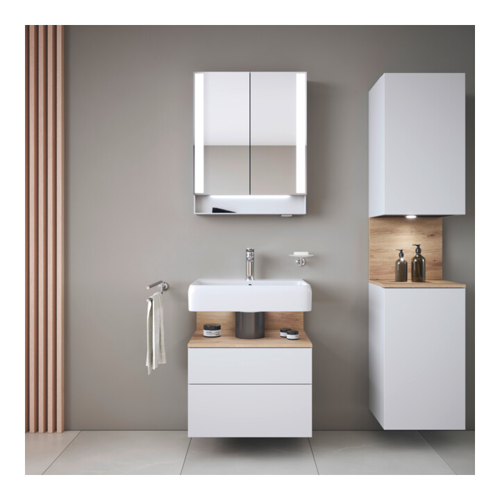 Duravit Waschtisch Qatego 60x47cm, we hgl, m Hahnl., ÜL, Hahnloch