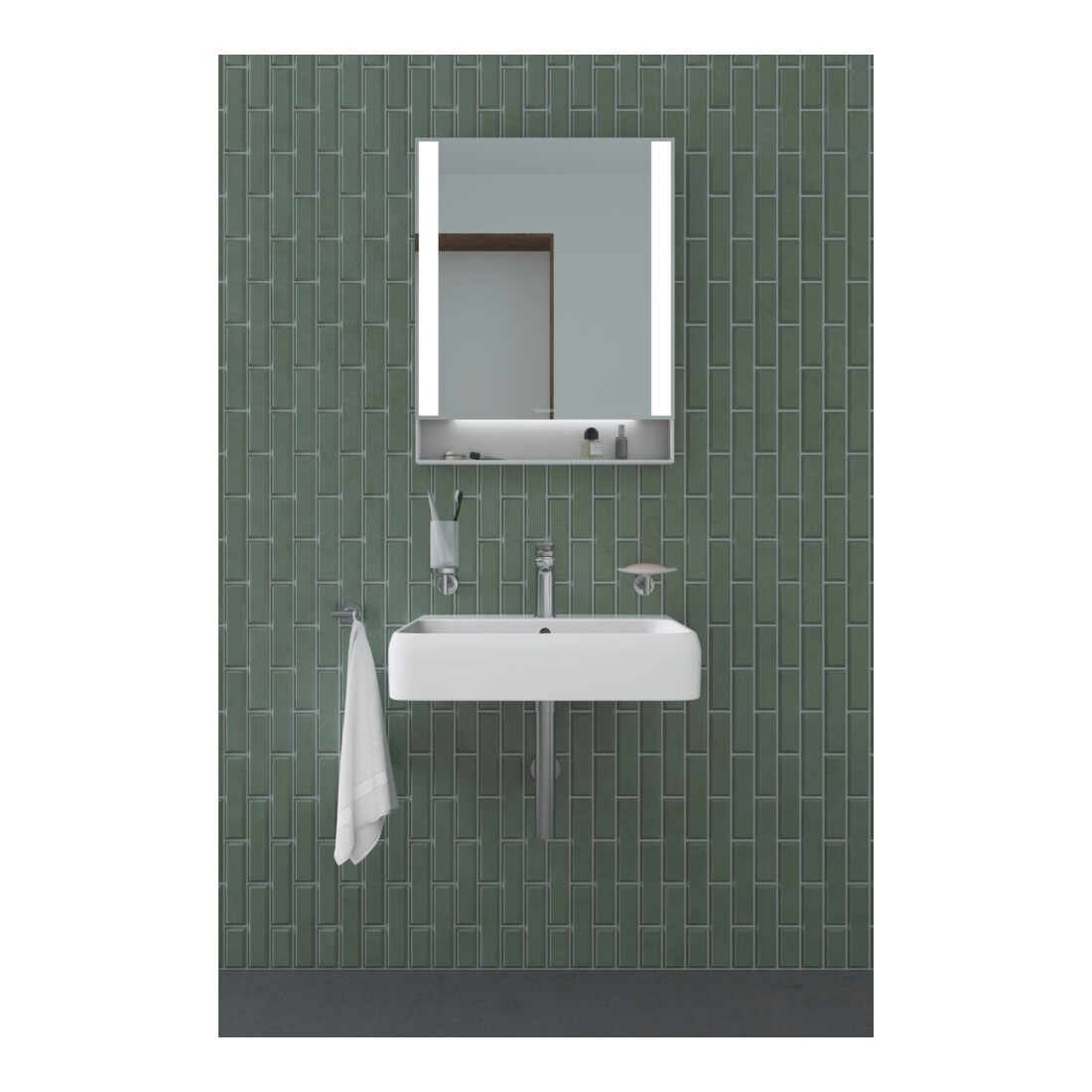 Duravit Waschtisch Qatego 60x47cm, we hgl, m Hahnl., ÜL, Hahnloch