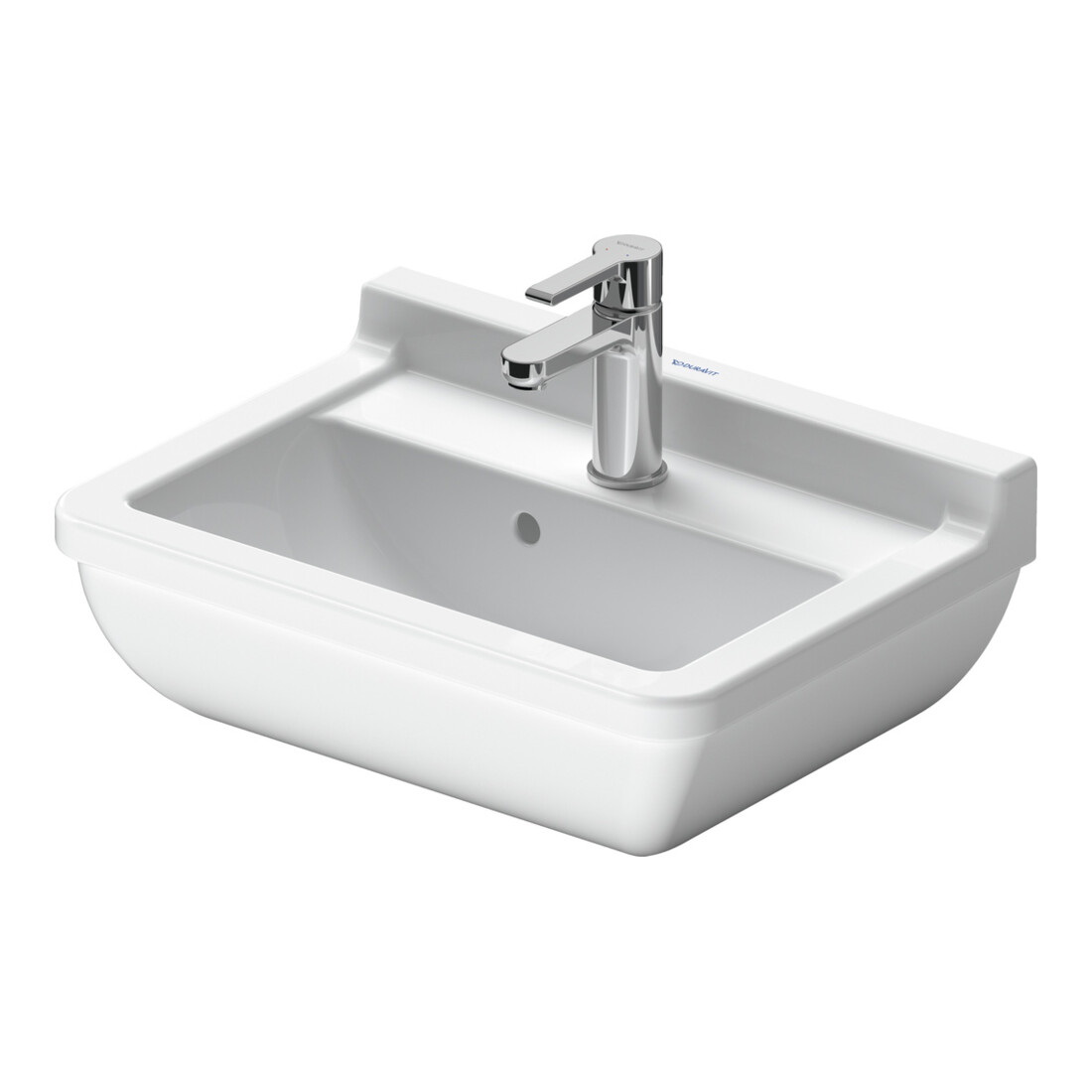 Duravit Waschtisch Starck 3 50x36cm, we, m HL, ÜL, Hahnlochbank
