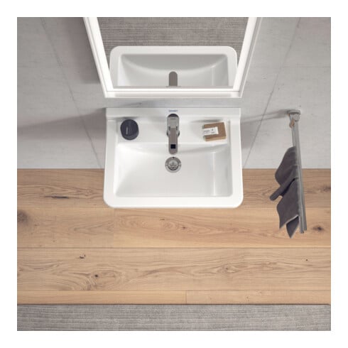 Duravit Waschtisch Starck 3 50x36cm, we, m HL, ÜL, Hahnlochbank