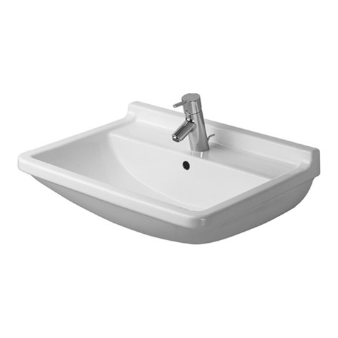 Duravit Waschtisch Starck 3 60x45cm, we WG, m HL, ÜL, Hahnlochbank