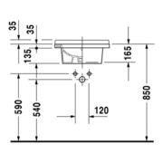Duravit Waschtisch STARCK 3 mit Überlauf, Hahnlochbank, 480 x 465 mm, 1 Hahnloch weiß-5