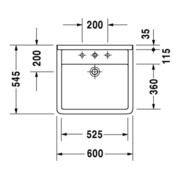 Duravit Waschtisch Starck 3 Vital 60x54,5cm, we, m HL, ÜL, HLB, barrieref.-4