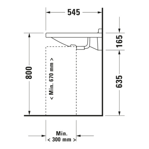 Duravit Waschtisch Starck 3 Vital 70x54,5cm, we, m HL, ÜL, HLB, barrieref.