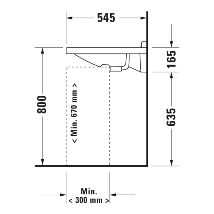 Duravit Waschtisch Starck 3 Vital 70x54,5cm, we, m HL, ÜL, HLB, barrieref.