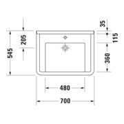 Duravit Waschtisch Starck 3 Vital 70x54,5cm, we, m HL, ÜL, HLB, barrieref.-5