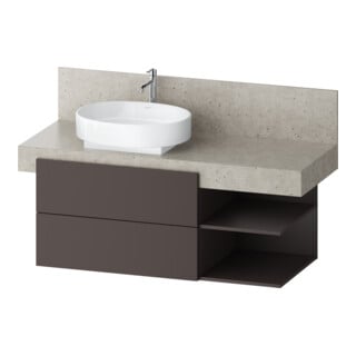 Duravit Waschtischunterschrank Balcoon 120x57x52,2cm, br str, 2 SBK, Beck. li