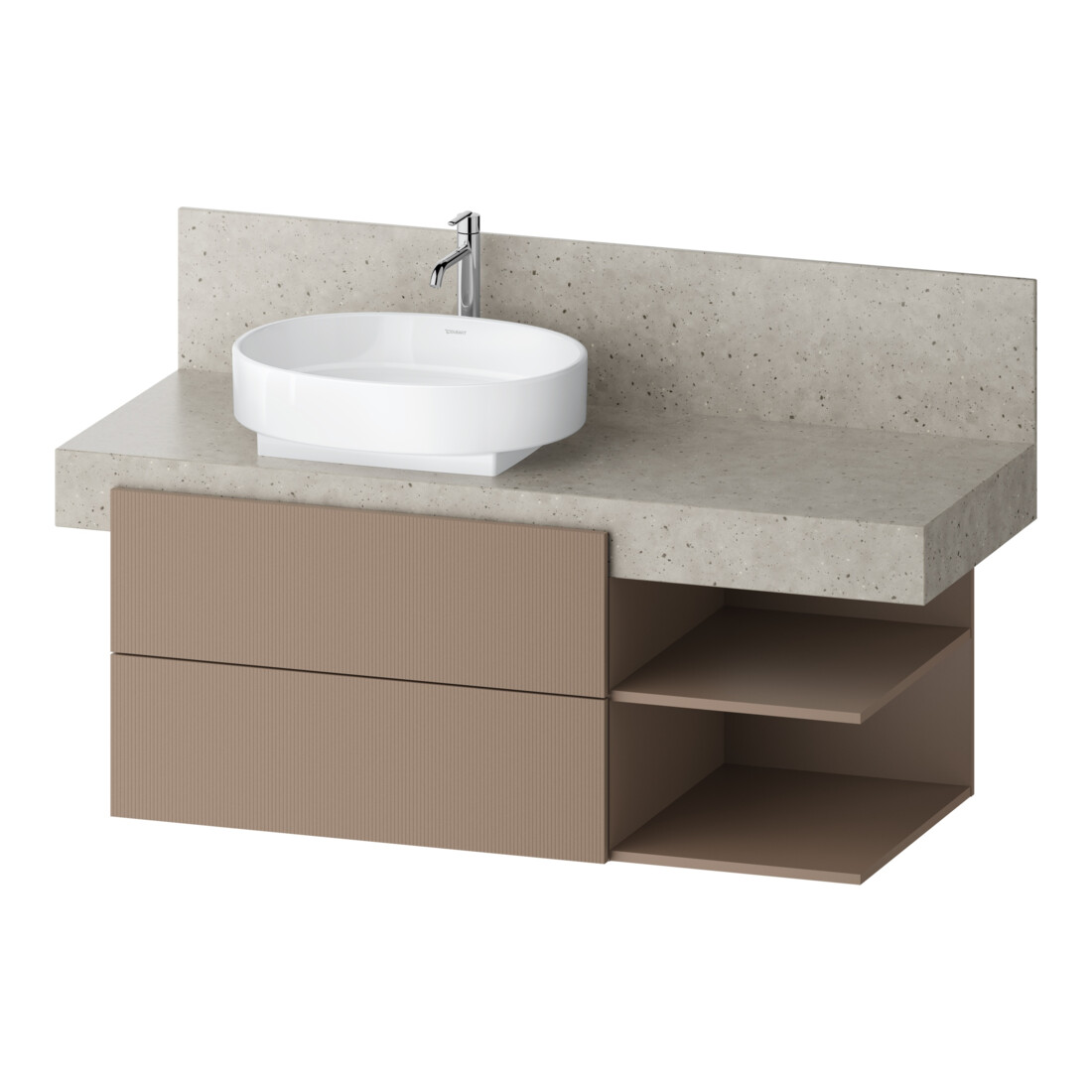 Duravit Waschtischunterschrank Balcoon 120x57x52,2cm, u str, 2 SchKa., Beck. li