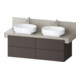 Duravit Waschtischunterschrank Balcoon 140x57x52,2cm, braun strukt., 4 SchKa.-1