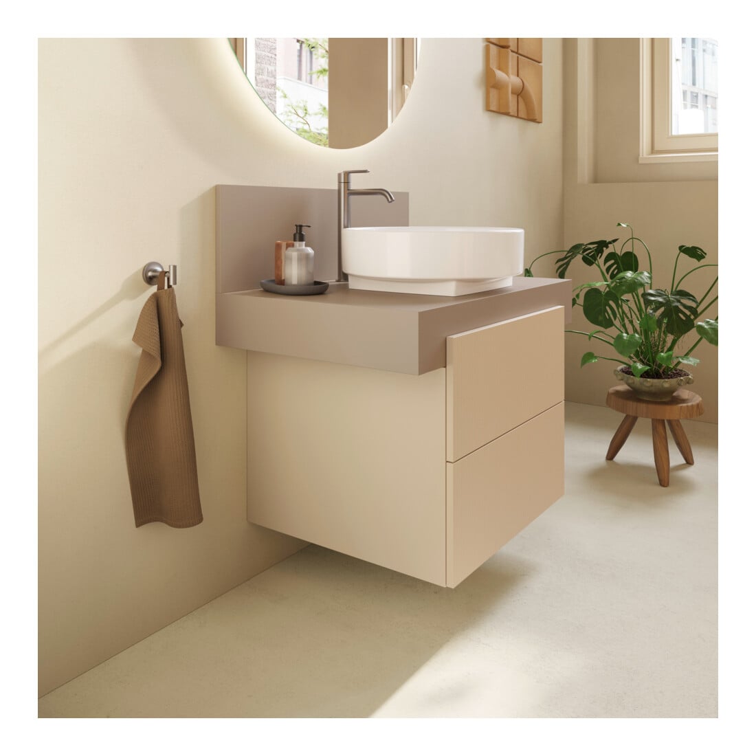 Duravit Waschtischunterschrank Balcoon 60x57x53,4cm, s.beige strukt., 2 SchKa.