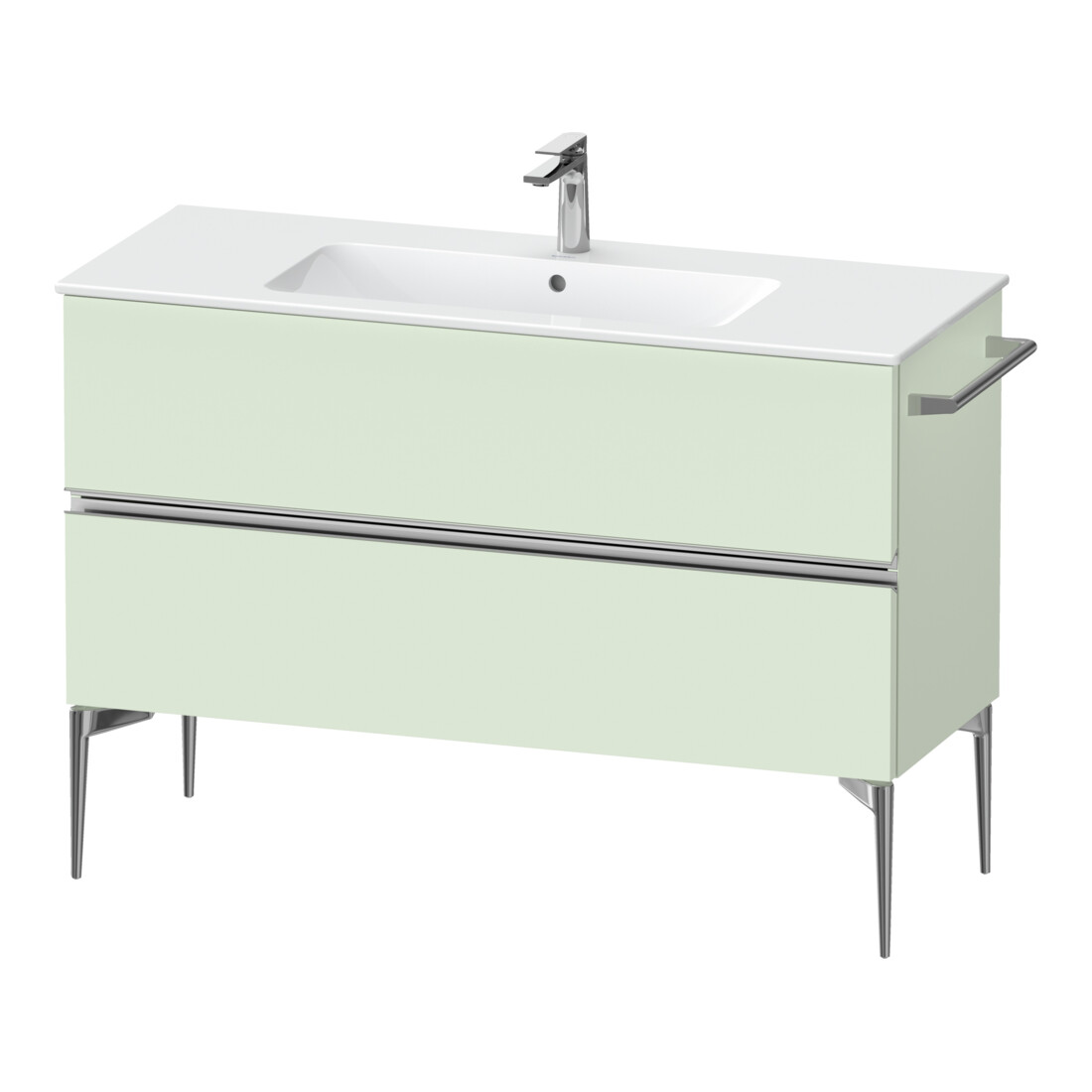 Duravit Waschtischunterschrank boden Sivida 121x59,1x47,7cm, 2 Schub., grün m, G chr