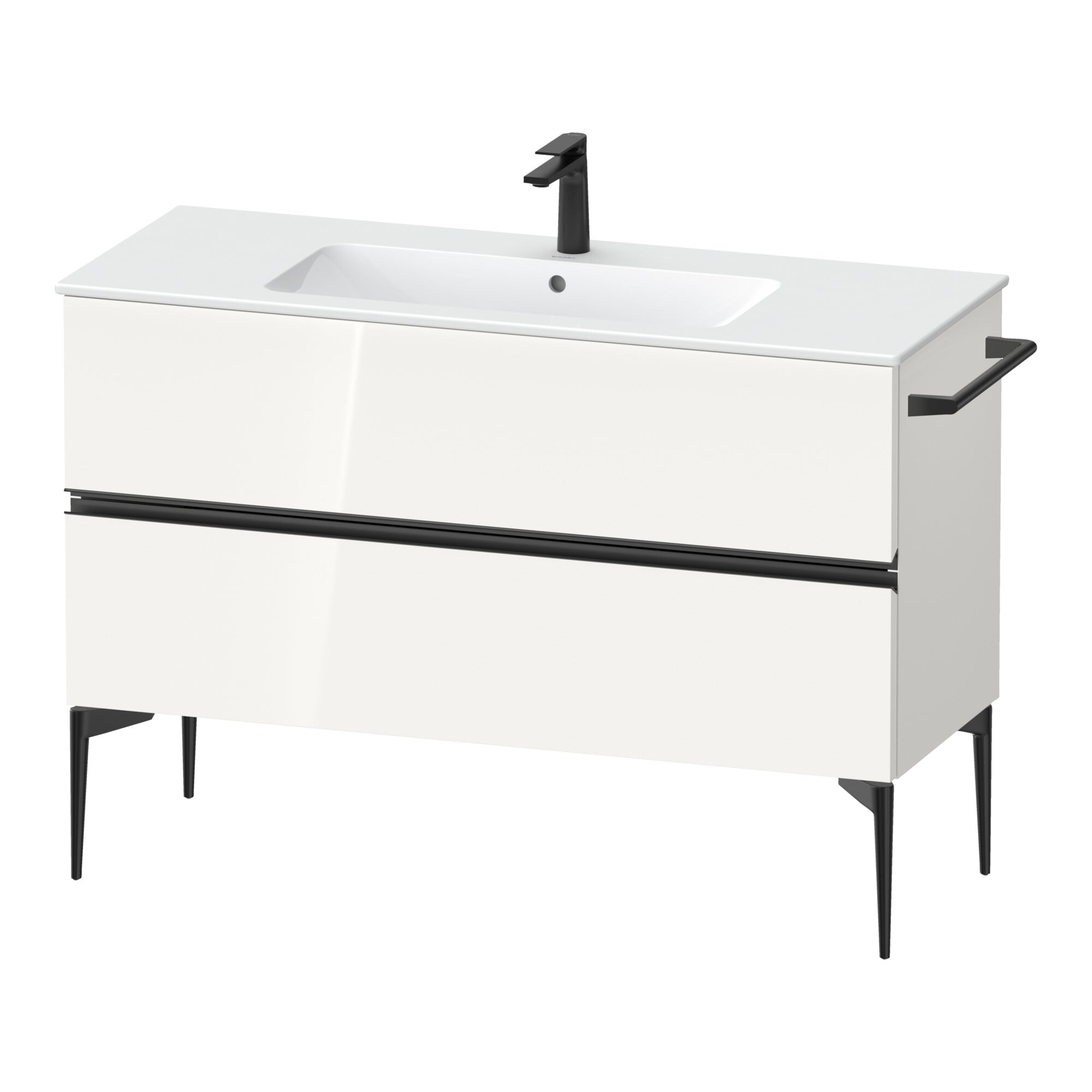 Duravit Waschtischunterschrank boden Sivida 121x59,1x47,7cm, 2 Schub., w hgl, Gr. sw