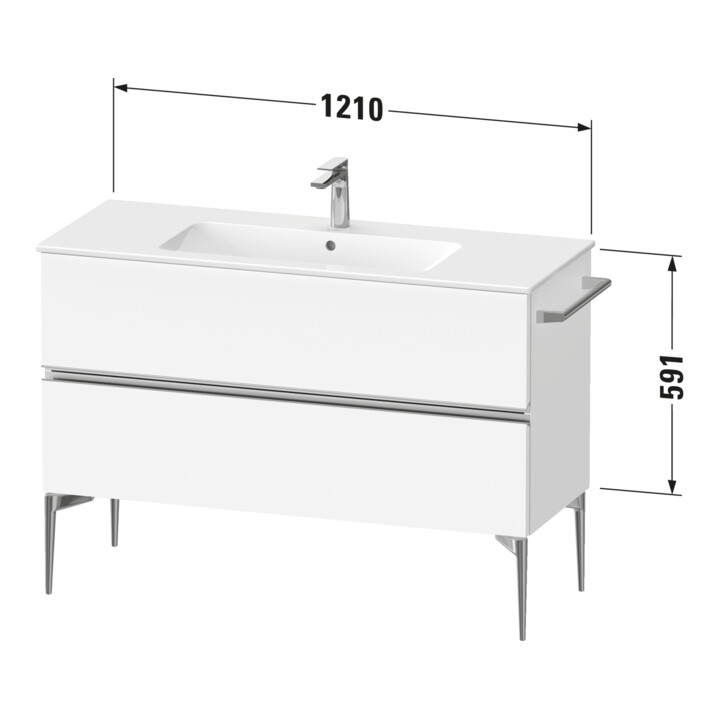 Duravit Waschtischunterschrank boden Sivida 121x59,1x47,7cm, 2 Schub., w hgl, Gr. sw