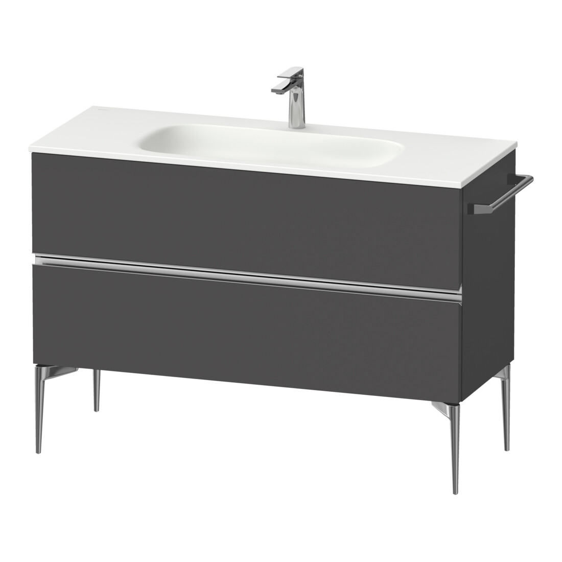 Duravit Waschtischunterschrank boden Sivida 121x59,2x47,7cm, 2 SBK, gra ma, Gr. chr