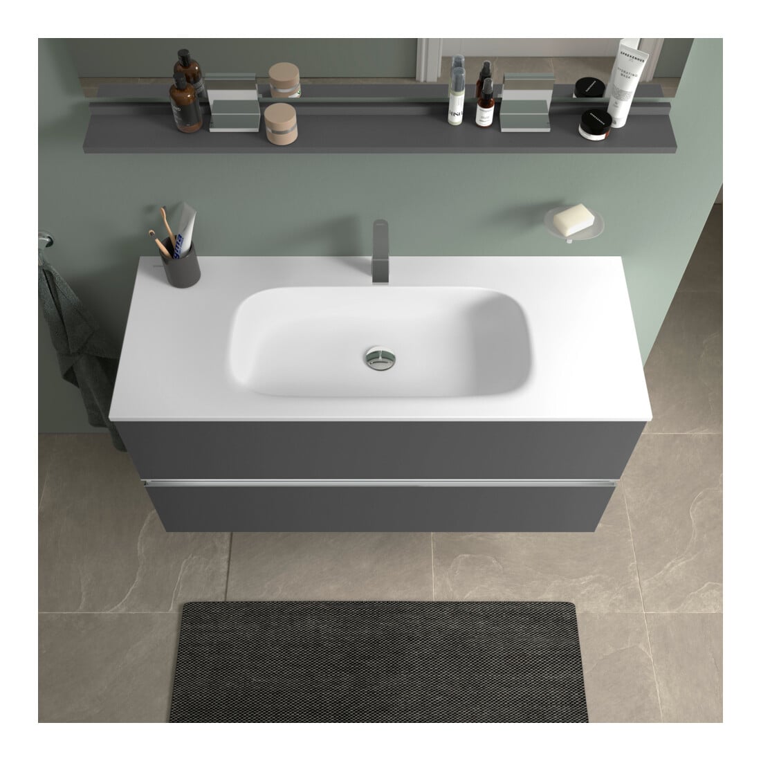 Duravit Waschtischunterschrank boden Sivida 121x59,2x47,7cm, 2 SBK, gra ma, Gr. chr