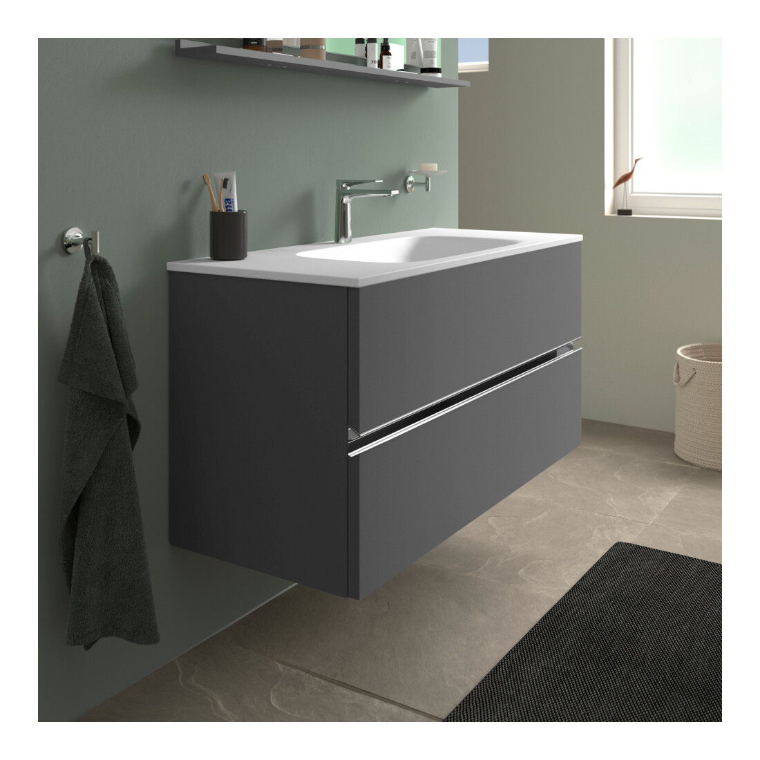 Duravit Waschtischunterschrank boden Sivida 121x59,2x47,7cm, 2 SBK, gra ma, Gr. chr