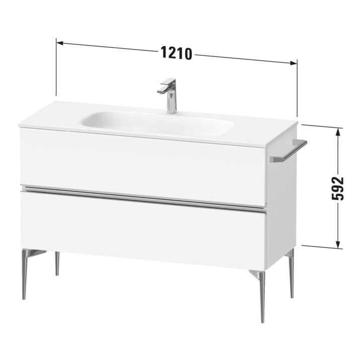 Duravit Waschtischunterschrank boden Sivida 121x59,2x47,7cm, 2 SBK, we. hgl, Gr. chr
