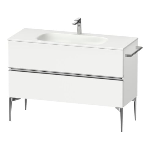 Duravit Waschtischunterschrank boden Sivida 121x59,2x47,7cm, 2 SBK, we. ma, Gr. chr