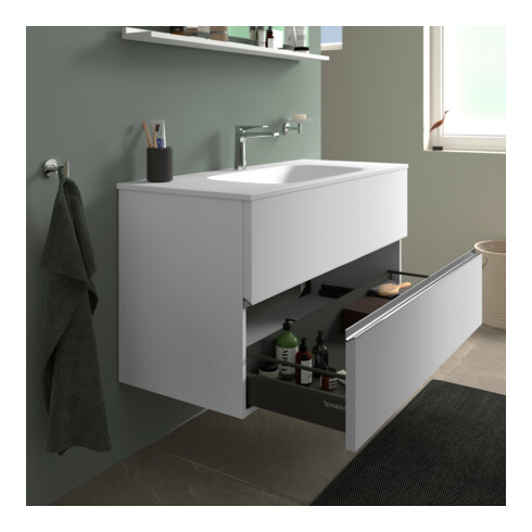 Duravit Waschtischunterschrank boden Sivida 121x59,2x47,7cm, 2 SBK, we. ma, Gr. chr