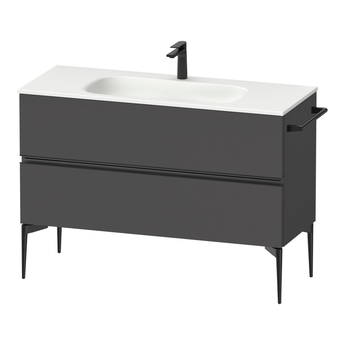 Duravit Waschtischunterschrank boden Sivida 121x59,2x47,7cm, 2 Schub., gra m, Gr. sw