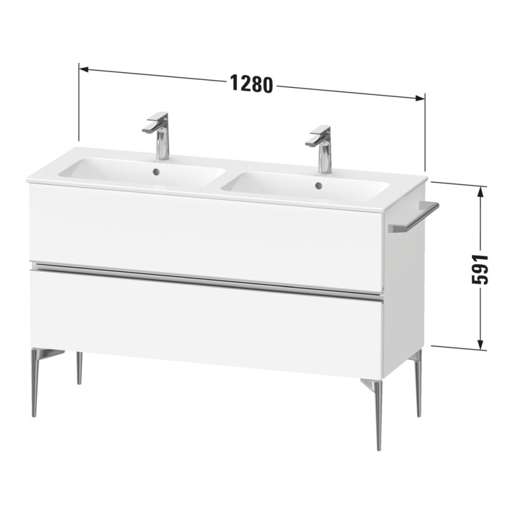 Duravit Waschtischunterschrank boden Sivida 128x59,1x47,7cm, 2 Schub., E Marm, G chr