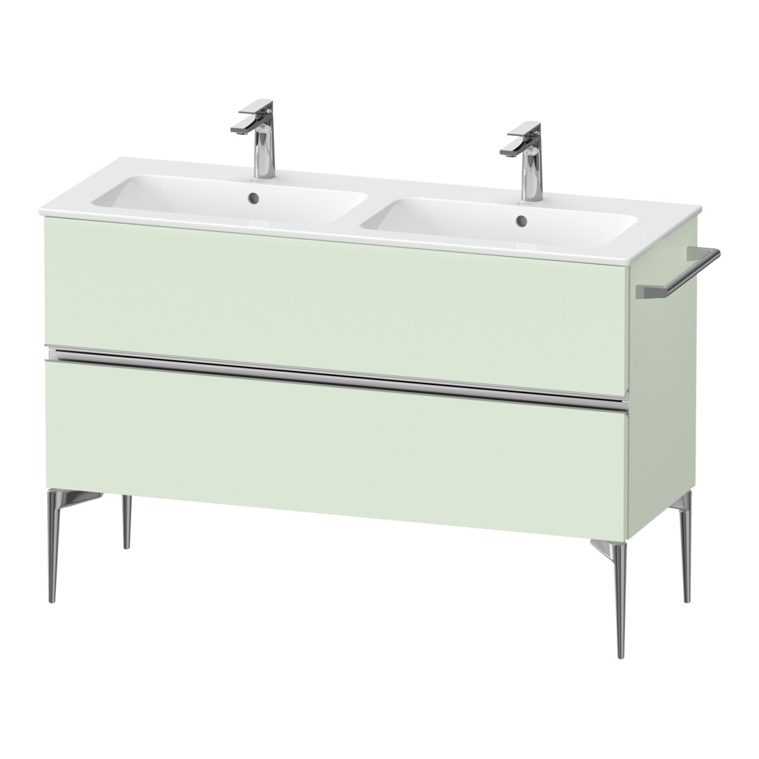Duravit Waschtischunterschrank boden Sivida 128x59,1x47,7cm, 2 Schub., grün m, G chr