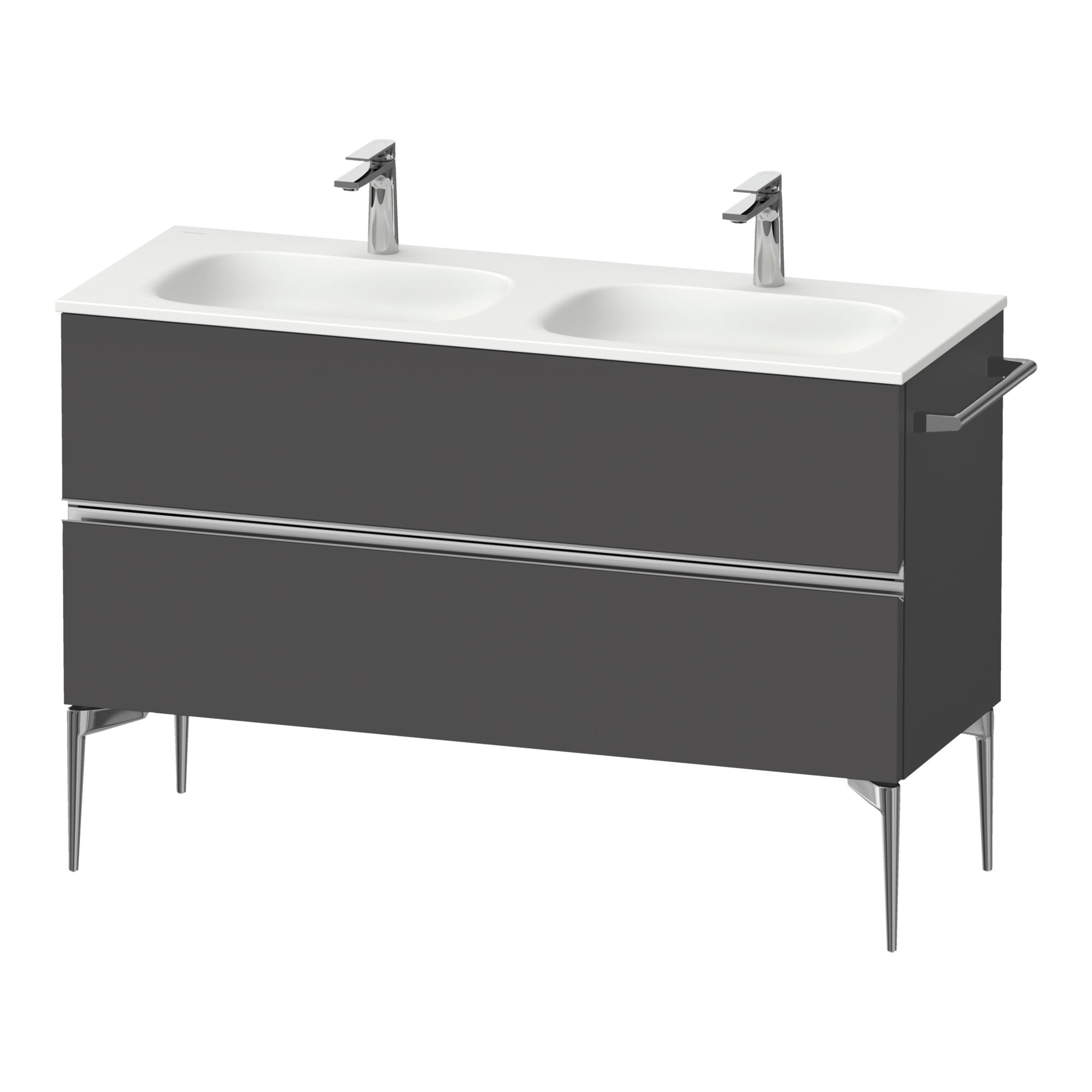Duravit Waschtischunterschrank boden Sivida 128x59,2x47,7cm, 2 SBK, gra ma, Gr. chr