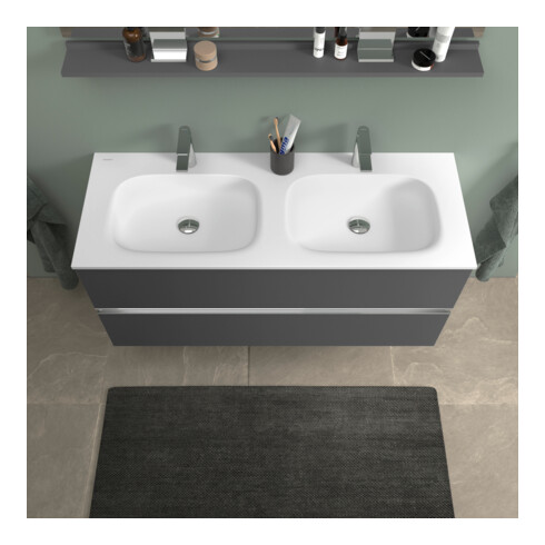 Duravit Waschtischunterschrank boden Sivida 128x59,2x47,7cm, 2 SBK, gra ma, Gr. chr