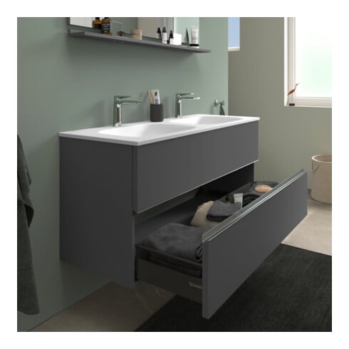 Duravit Waschtischunterschrank boden Sivida 128x59,2x47,7cm, 2 SBK, gra ma, Gr. chr