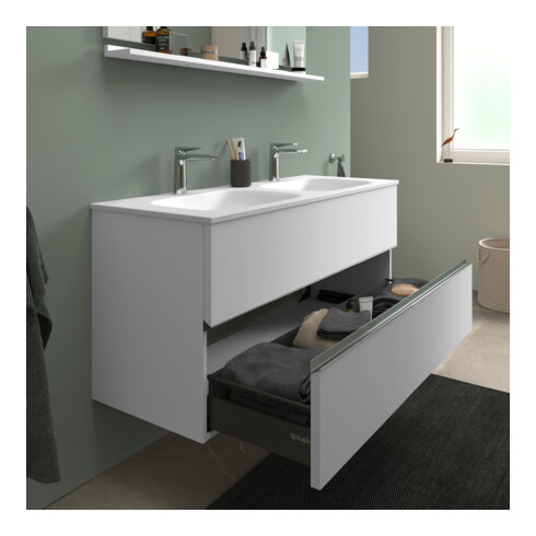 Duravit Waschtischunterschrank boden Sivida 128x59,2x47,7cm, 2 SBK, we. ma, Gr. chr
