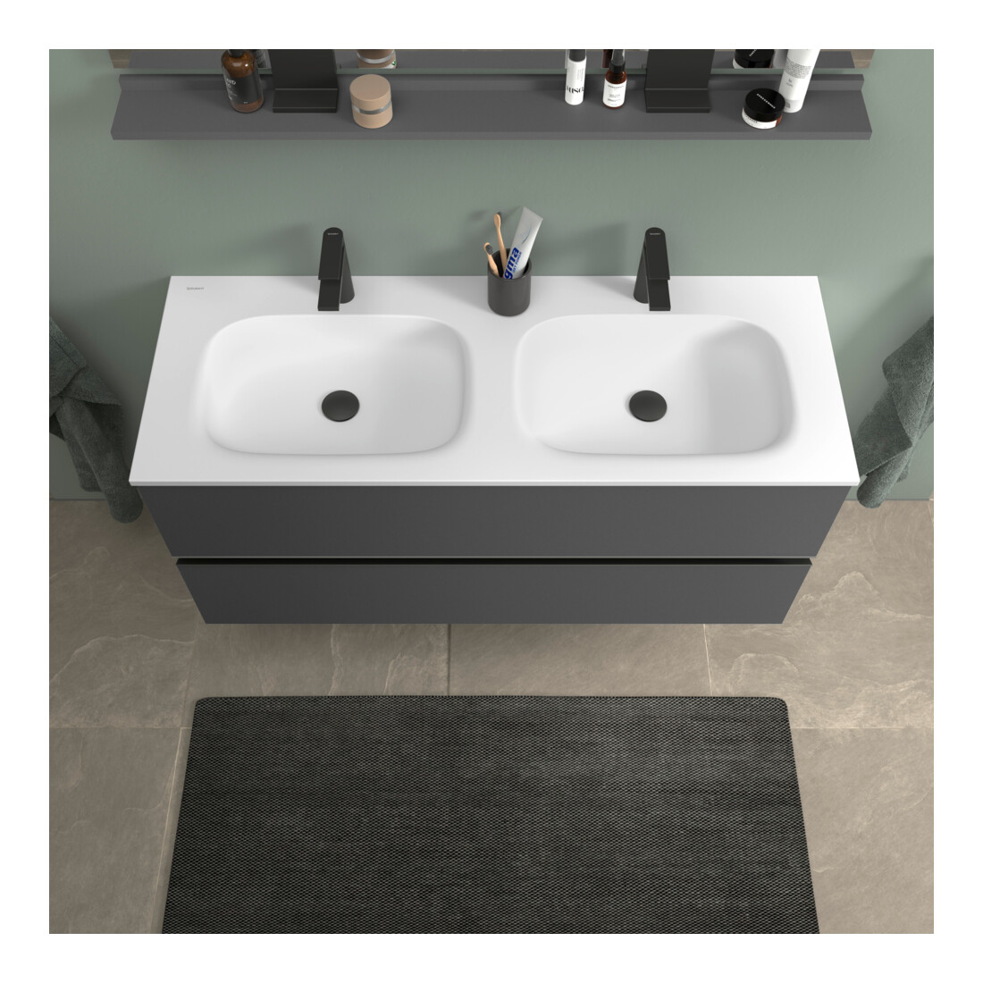 Duravit Waschtischunterschrank boden Sivida 128x59,2x47,7cm, 2 Schub., gra m, Gr. sw