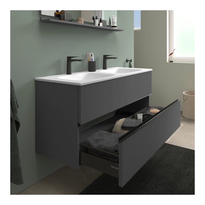 Duravit Waschtischunterschrank boden Sivida 128x59,2x47,7cm, 2 Schub., gra m, Gr. sw
