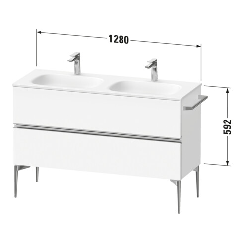 Duravit Waschtischunterschrank boden Sivida 128x59,2x47,7cm, 2 Schub., N Nat, Gr. sw