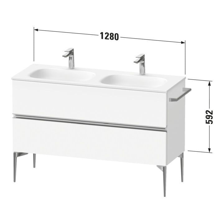 Duravit Waschtischunterschrank boden Sivida 128x59,2x47,7cm, 2 Schub., w hgl, Gr. sw