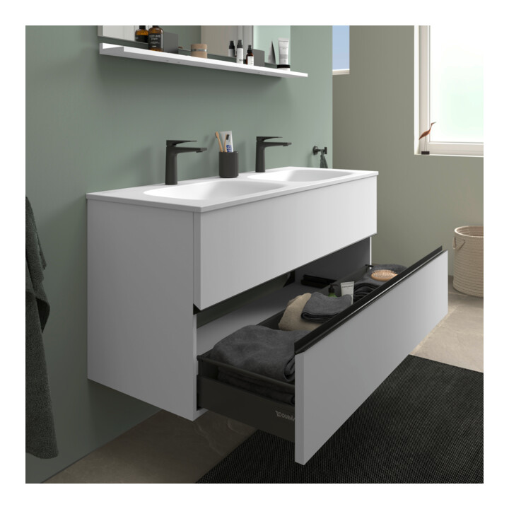 Duravit Waschtischunterschrank boden Sivida 128x59,2x47,7cm, 2 Schub., w ma, Gr. sw