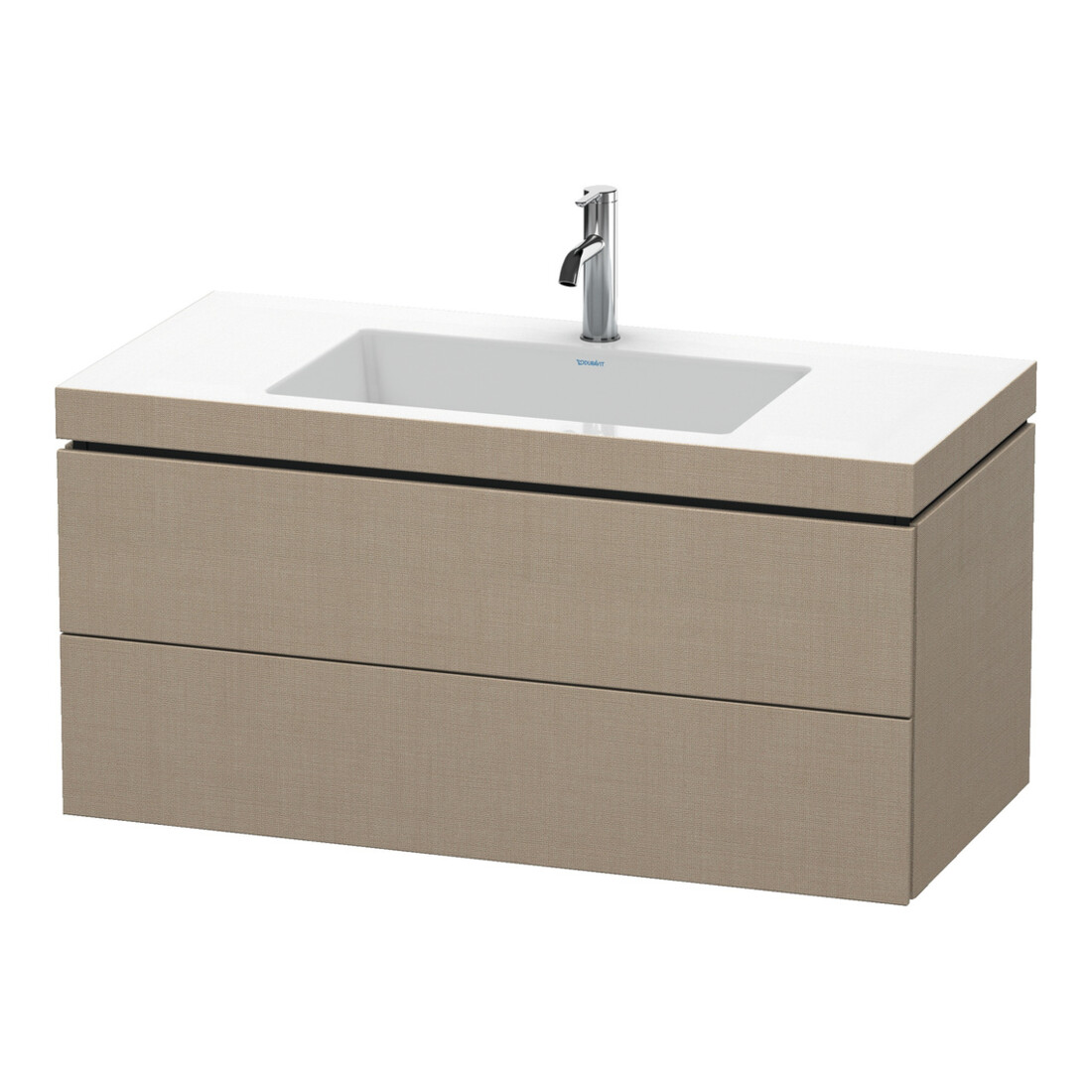 Duravit Waschtischunterschrank c-bonded L-Cube 100x48cm, 1 Hahnl., lei, 2 Schub., wandhängend