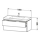 Duravit Waschtischunterschrank c-bonded L-Cube 100x48cm, 1 HL, E d ge, 2 Schub., wandhängend