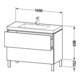 Duravit Waschtischunterschrank c-bonded L-Cube 100x48cm, 1 HL, E N, 2 Ausz., bodensteh.