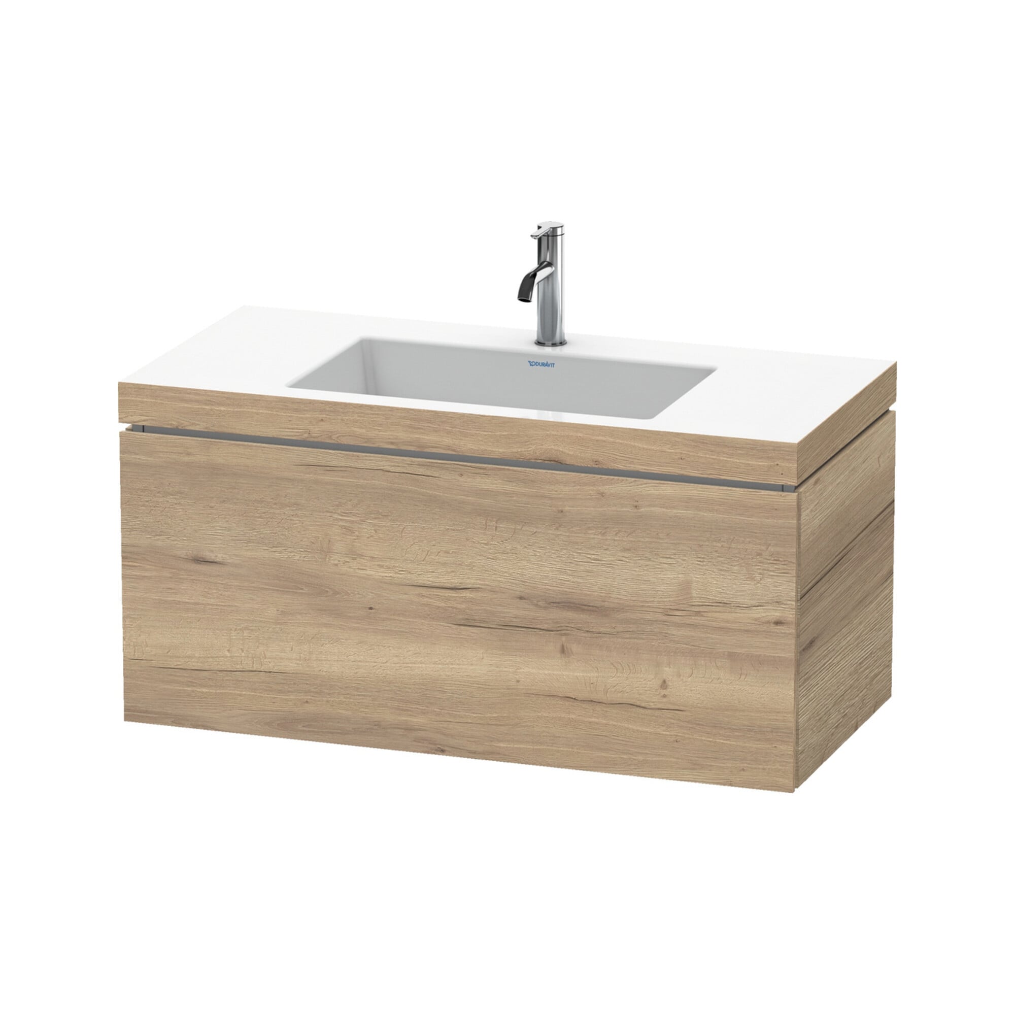 Duravit Waschtischunterschrank c-bonded L-Cube 100x48cm, 1 HL, Ei marm., 1 Ausz., wandhängend