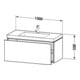 Duravit Waschtischunterschrank c-bonded L-Cube 100x48cm, 1 HL, Ei marm., 1 Ausz., wandhängend