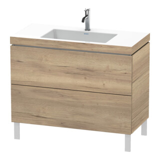 Duravit Waschtischunterschrank c-bonded L-Cube 100x48cm, 1 HL, Ei marm., 2 Ausz., steh.