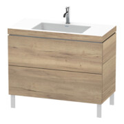 Duravit Waschtischunterschrank c-bonded L-Cube 100x48cm, 1 HL, Ei marm., 2 Ausz., steh.