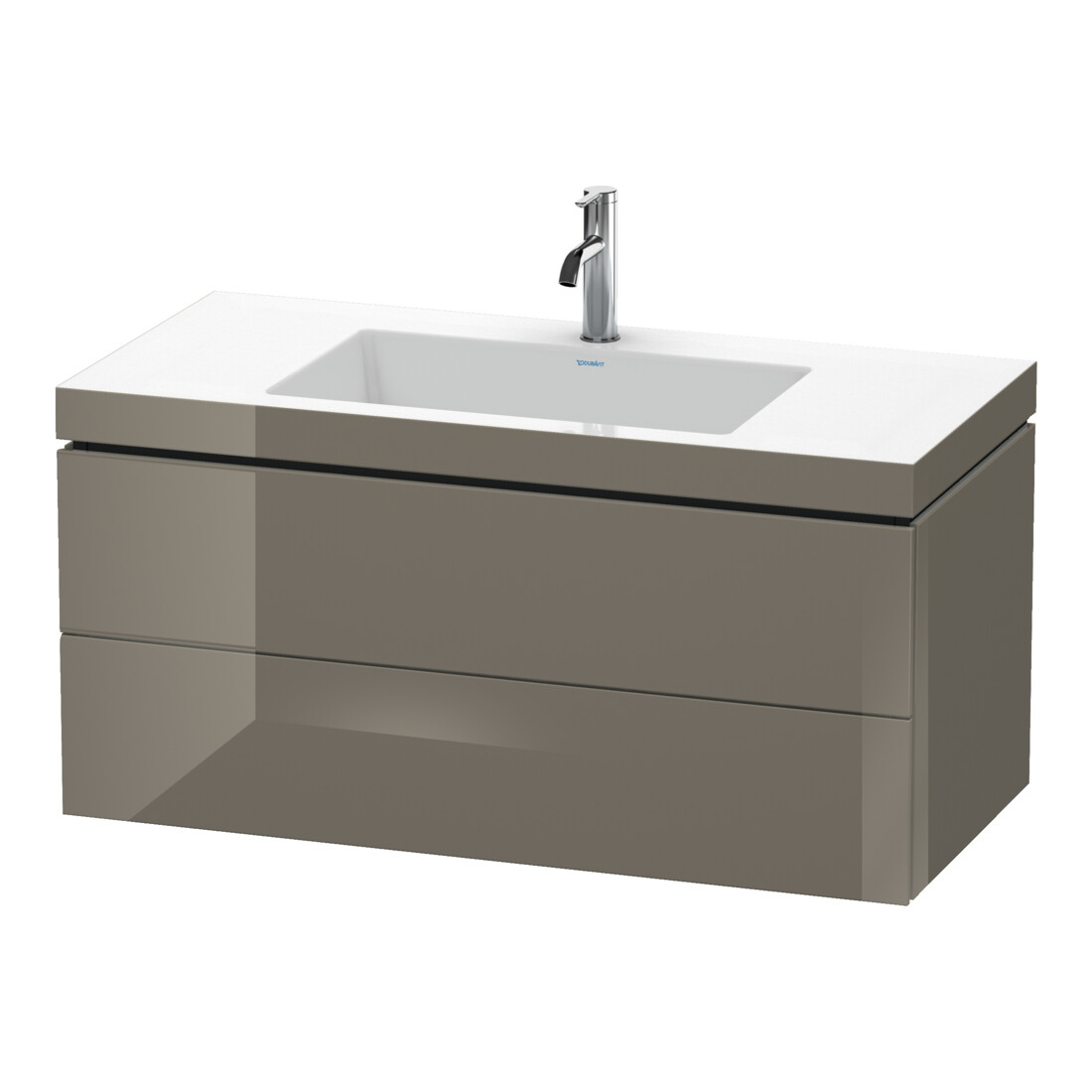 Duravit Waschtischunterschrank c-bonded L-Cube 100x48cm, 1 HL, f G hgl, 2 Schub., wandhängend