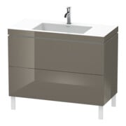 Duravit Waschtischunterschrank c-bonded L-Cube 100x48cm, 1 HL, f Gr hgl, 2 Ausz., steh.