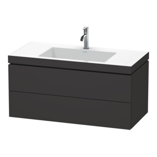 Duravit Waschtischunterschrank c-bonded L-Cube 100x48cm, 1 HL, gra m, 2 Schub., wandhängend